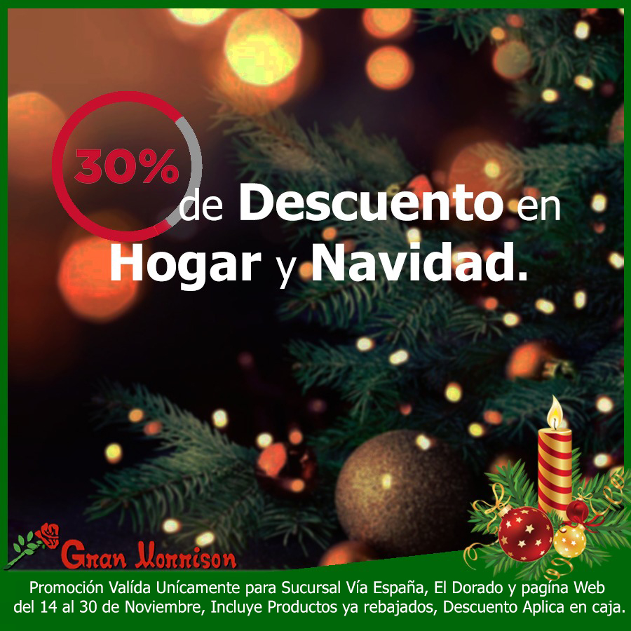 Granmorrison's tweet photo. A partir del sábado en las tiendas Via España y en El Dorado y en la página web https://t.co/5RYTALF0fc Aprovecha el descuento del 30% en Navidad y departamento de Hogar. Del 14 al 30 de noviembre. https://t.co/0VXd9QqwIr