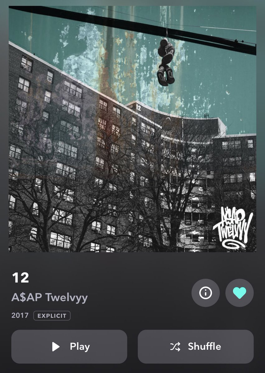  @AsapTwelvyy -L.Y.B.B (this is my fuckin anthem s2g)-95 Madden-A Glorious Death ft.  @FlatbushZombies 12 - 10/10 and the best album from A$AP imo