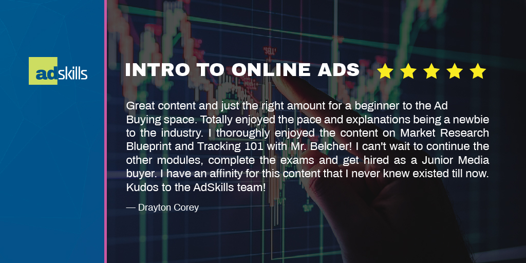 Every Master was once a student. Take a look Eyes at what our Member, Drayton Corey, had to say about our INTRO TO ONLINE ADS. Thank you for the 5⭐Review Drayton! #GetAdSkills