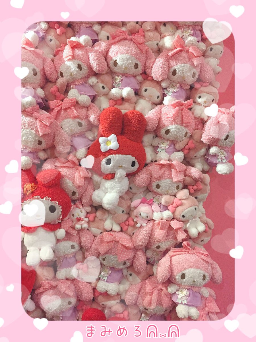 まみめろᕱ ᕱ ハッピーフライトのマイメロディ展 マイメロのぬいぐるみいっぱいで可愛かった ぬいぐるみにマスコット入れてみた まみめろᕱ ᕱ ハッピーフライトのマイメロディ展 マイメロのぬいぐるみいっぱいで可愛かった ぬいぐるみにマスコット入れてみた