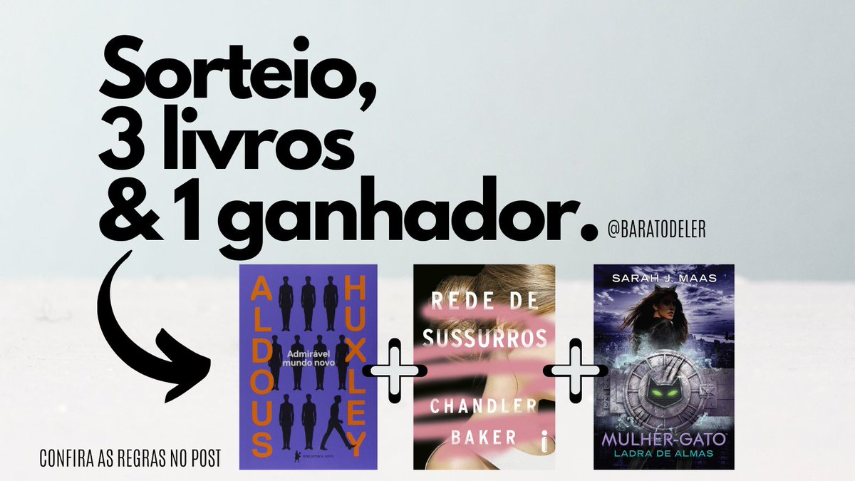 baratodeler's tweet photo. 🎆🎆🎆SORTEIO🎆🎆🎆

Tava com saudade de um sorteio, né?! Hoje trago um especial pra vocês, onde o ganhador vai levar pra casa 3 livros bem legais. Preparados? Confiram as regras e boa sorte! 

Participe:
❗️Siga @baratodeler
❗️RT neste post

Resultado: 17/11

#sorteio #booktt https://t.co/hylyxf86Sx
