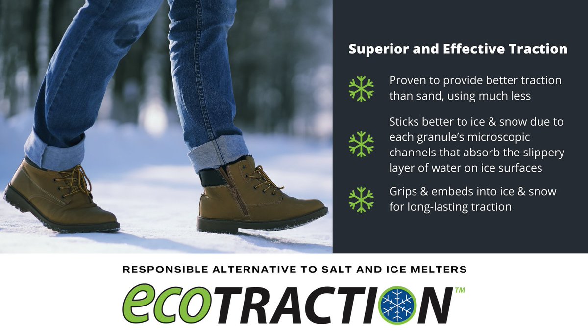 EcoTraction's tweet photo. ecoTraction: Superior and Effective Traction
βοΈ Proven to provide better traction than sand
βοΈ Sticks to ice & snow
βοΈ Long-lasting traction
Learn more https://t.co/IHXK31IiBf
#ecofriendly #winterready #readyforsnow #InstantTraction #ecoTraction https://t.co/pTJYEW6CeF