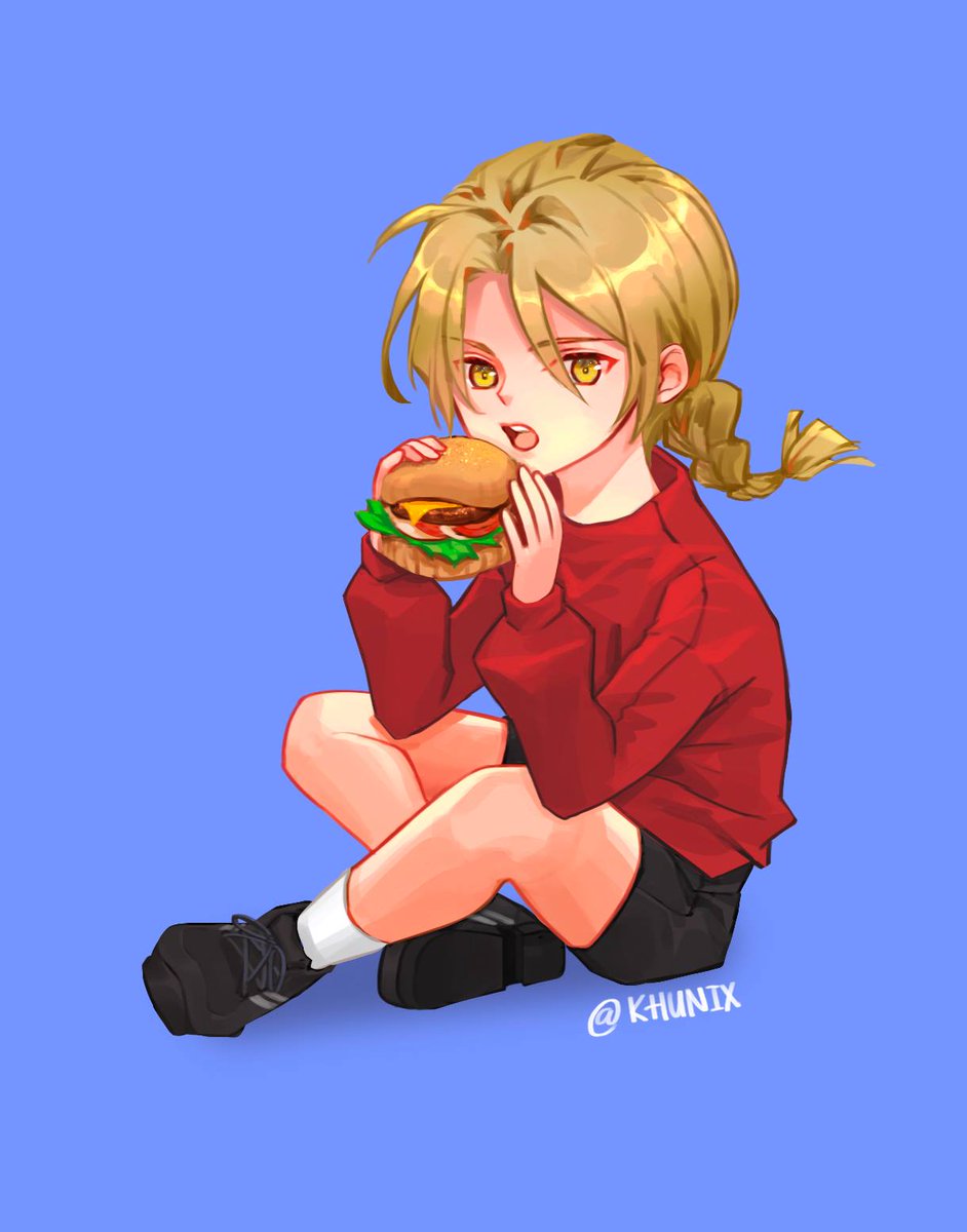 Khunix 九軍 お仕事募集中 Shotaber 11 正太 愛德 エドワード エルリック Burger Edwardelric Fullmetalalchemist 鋼の錬金術師 Shota Cute Kawaii Fanart 可愛 Illustration 少年 萌 Moe Anime Boy Digitalart Doodle Painting