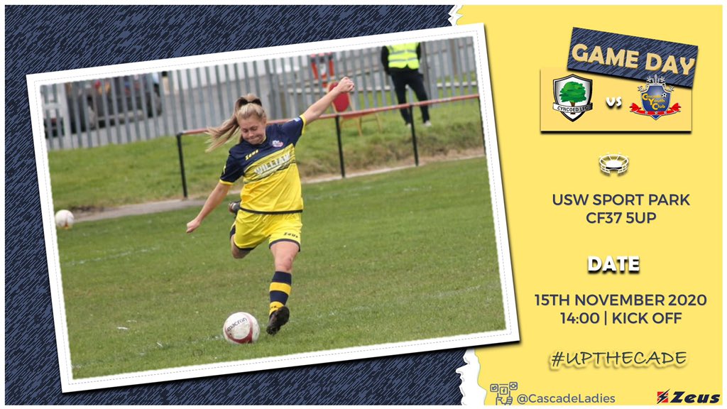 CascadeLadies's tweet photo. Back to it...
We’re on the road again this weekend as we travel to Cyncoed.
🏆: @theWPWL
⚽️: @CyncoedLadiesFC
🏟: USW Sport Park | CF37 5UP
🗓: 15-11-2020
⏰: 14:00
#UPTHECADE
🔵🟡 https://t.co/2JaWBT1P0w
