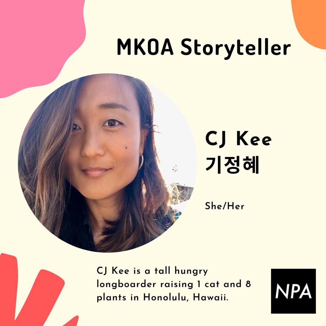 npamn's tweet photo. Fri brings more than the signal to the weekend. It brings the opportunity to spotlight MKOA storyteller CJ Kee! “CJ Kee is a tall hungry longboarder currently raising 1 cat and 8 plants in Honolulu. Hold on... make that 7 plants.” Register for CJ's story: https://t.co/F67E7VLiOC https://t.co/DwtxLXbxti