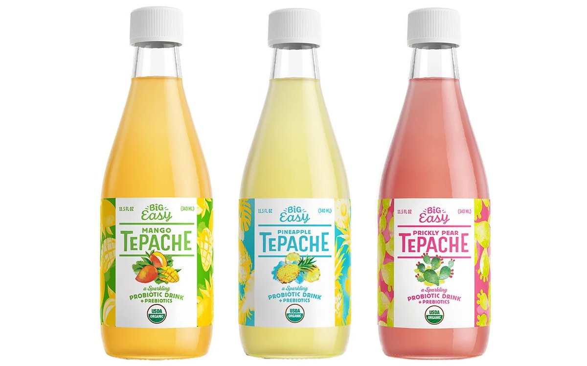 LauraFoodBev's tweet photo. US beverage brand @BigEasyBucha is launching a new line of #sparkling #probiotic tepache #beverages that also contain prebiotics. https://t.co/921LHALYKR https://t.co/LJRpwCdMtz