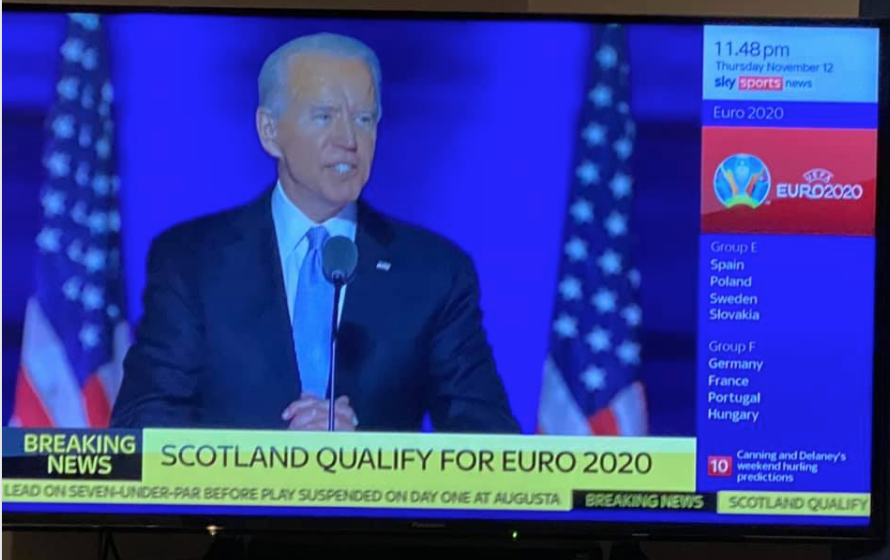 alexmassie's tweet photo. No wonder he's happy. Joe's one of the few world leaders who can remember the first time Scotland qualified for the finals of a major tournament. https://t.co/D6eFNE3bK1