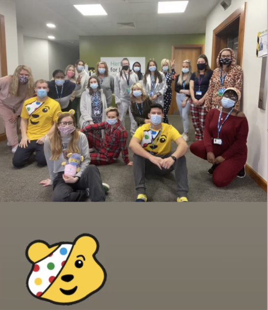 HertsEast's tweet photo. The E&amp;N Referral Hub @HertsEast raise money for @BBCCiN by wearing their pyjamas to work today @HCTNHS https://t.co/M3gwUnfDIj