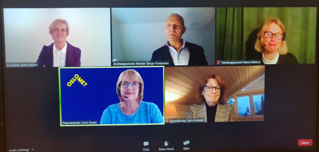 Congratulations to Jette Sckack for defending her PhD thesis <a href="/oslomet/">OsloMet</a> today! Well done!