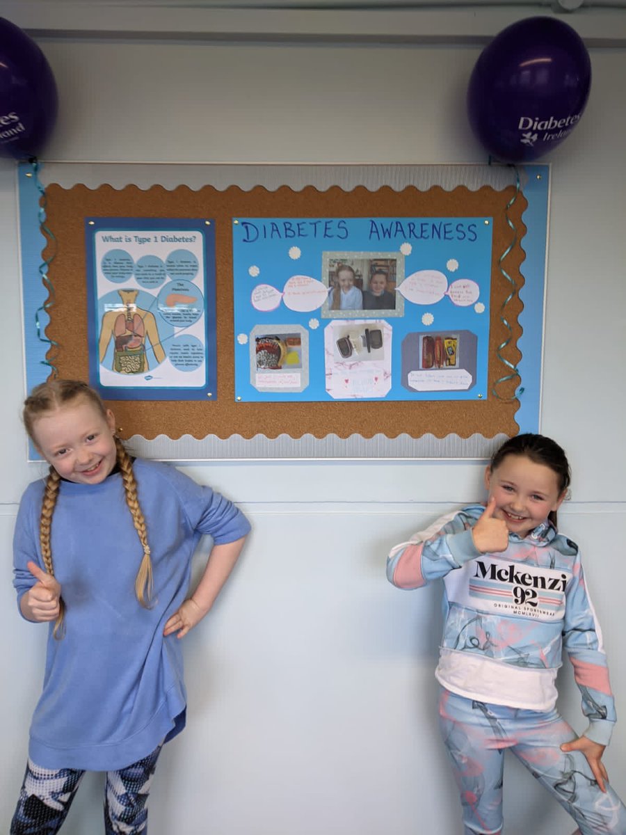 Diabetes_ie's tweet photo. Kayla &amp; Toni from Our Lady of Good Counsel National School Go Blue for World Diabetes Day. #gobluefordiabetes💙💙 https://t.co/blirIRsAS8