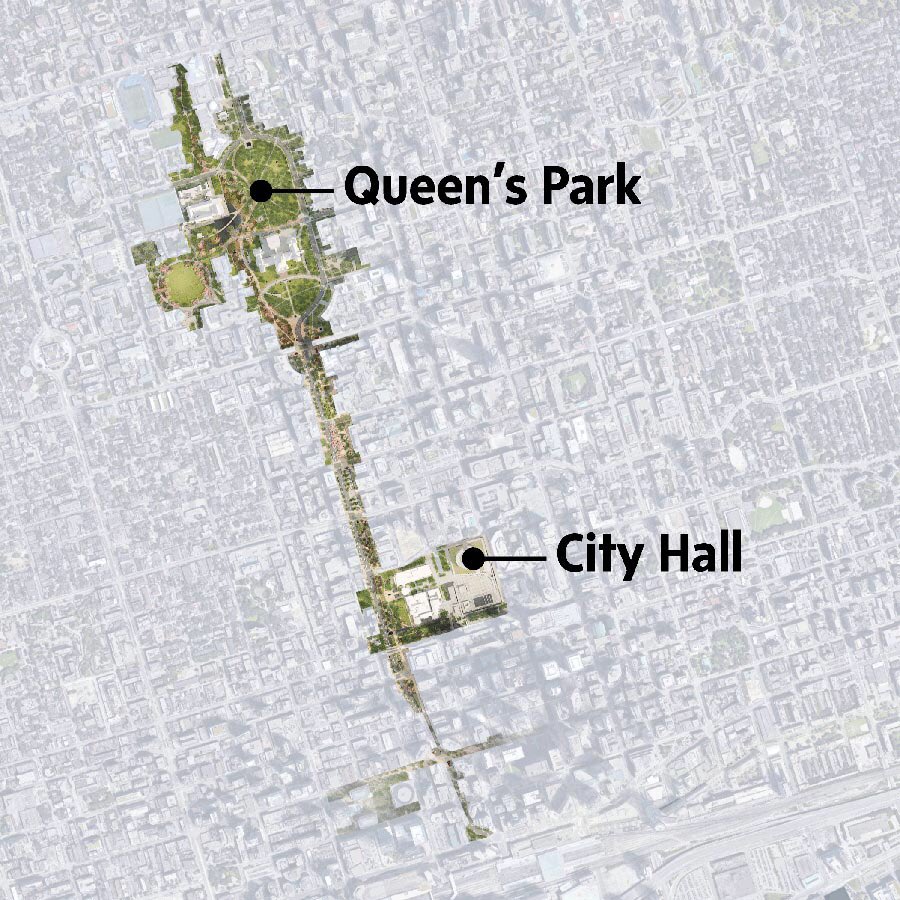 BrentToderian's tweet photo. “The plan would convert 9.5 acres of asphalt into green space, creating a larger network that could be Toronto’s equivalent of La Rambla in Barcelona.”

Rebirth of the promenade: A proposal for what’s possible in a post-pandemic world, via @alexbozikovic:

https://t.co/vIaS3zjjut https://t.co/coG2bpFsTl