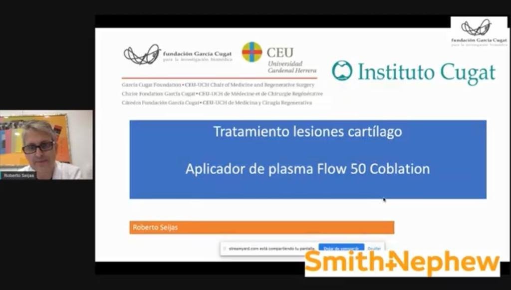 FGarciaCugat's tweet photo. @roberto6jas nos ha hablado de su experiencia en el tratamiento de lesiones condrales con el aplicador de plasma #FLOW50 de @SmithNephew_esp https://t.co/nmRI8shEIO