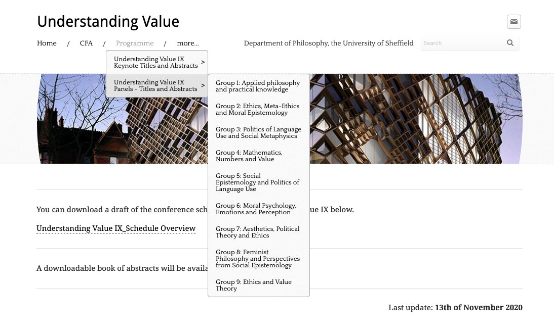 a_nonamename's tweet photo. In less than 3 weeks @Sheffphilosophy's postgraduate conference Understanding Value goes online - with amazing talks from Komarine Romdenh-Romluc, Alison Assiter, Myisha Cherry, Shaun Nichols and nine sessions with superinteresting talks by PG students #UnderstandingValue #UV9 https://t.co/wn2Jw3vbni