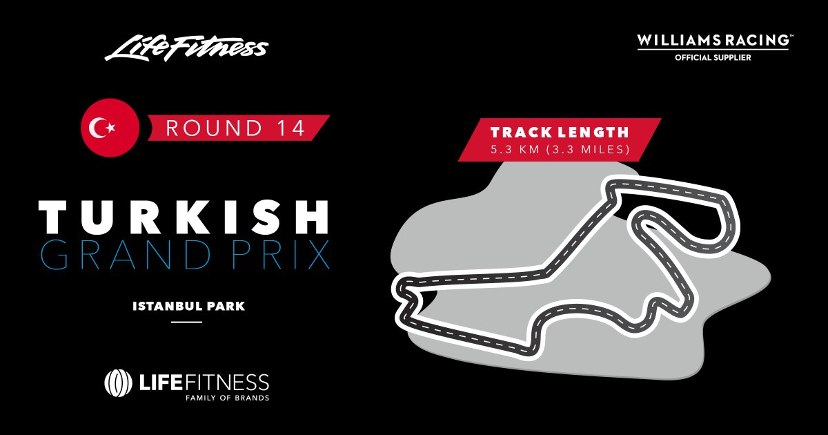 LifeFitnessUK's tweet photo. As we approach the final four races of the @F1 season, @williamsf1 travel to Istanbul Park for the #TurkishGP
Make sure you join in with our #RunTheRaceTrack campaign to have the chance to win #WilliamsRacing prizes
#teamspirit #running #WeAreRacing https://t.co/wDuzNzxrWG