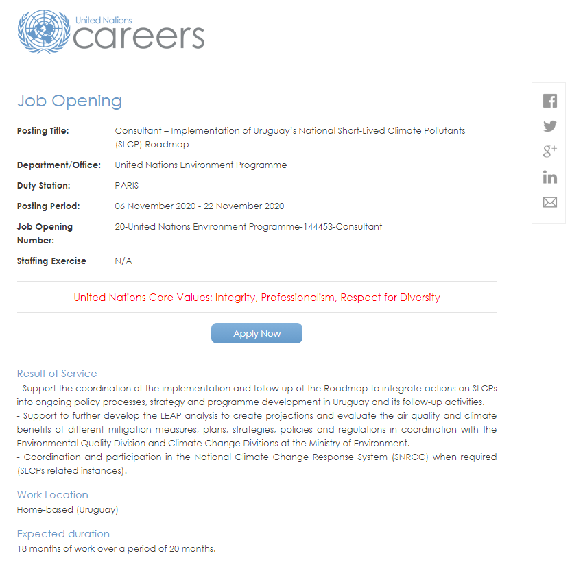 Oportunidad de colaboración sobre calidad de aire en Uruguay
careers.un.org/lbw/jobdetail.…