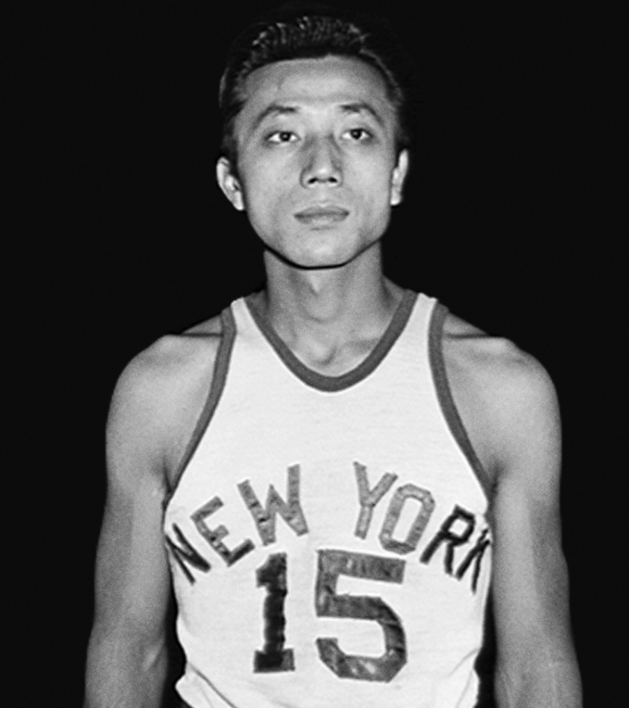 espn's tweet photo. 73 years ago today, Japanese American Wataru Misaka broke the NBA's color barrier 👏 

Making his debut for the @nyknicks, he became the first non-white player to play in the league. https://t.co/8htbC33xe2