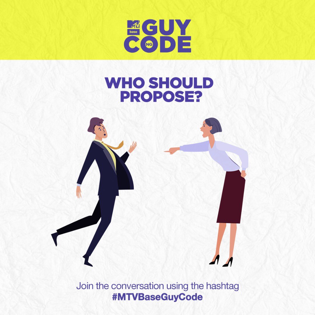 Is it ok for a woman to propose to her man? What’s your opinion? 🧐 Join this conversation on DSTV ch 322 and GoTV ch 72 on Sunday 9pm You definitely don’t want to miss this one! 💯 #MtvBaseGuyCode #LGOLEDTV