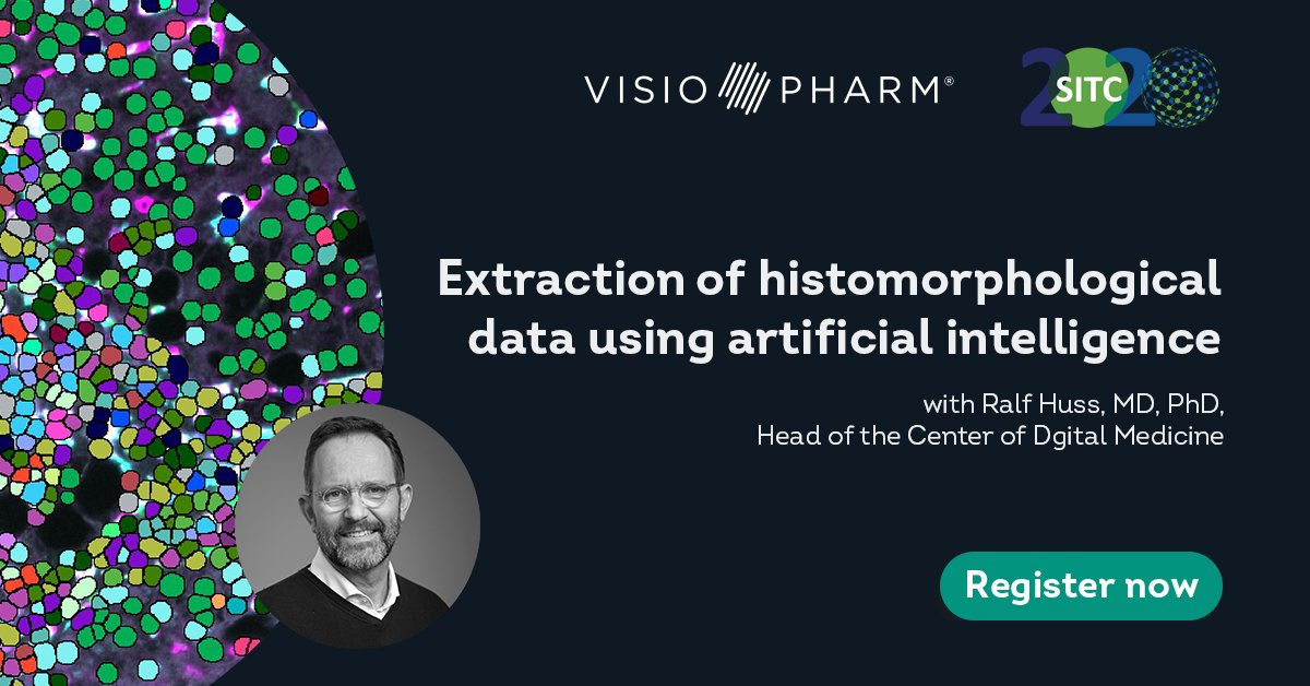 Visiopharm's tweet photo. Join us at our virtual booth for day three of the #SITC2020 virtual meeting, where we will be featuring Ralf Huss, MD, PhD and his recent presentation from #PathVisions20!
Check it out: https://t.co/XgWQHLSOcU
#digitalpathology #imageanalysis #deeplearning @HussDoc https://t.co/mChLeujW23