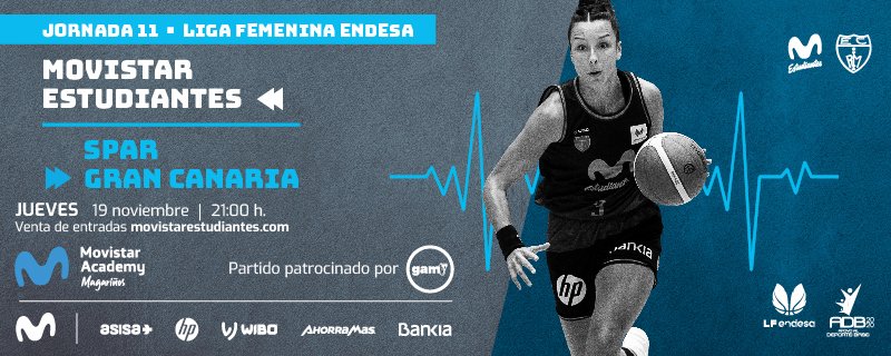 MovistarEstu's tweet photo. Entradas para el partido de #LFEndesa del próximo jueves 19 (21h) vs @cbislascanarias

Compra preferente para abonados y precio especial (5€) hasta el lunes 16 con el código enviado por email.

Encuentro patrocinado por @GAM_Soluciones

https://t.co/qHPSXiVnJO https://t.co/bVW3Cmtamt