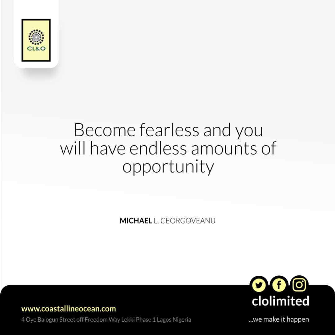 clolimited's tweet photo. Life becomes limitless once you become fearless.
Talk to us
08129083110 08129083107
#Coastallineocean
#Training
#Recruitment
#Facilitation
#Logistics
#HumanResources
#Lagos
#Nigeria
#Humancapitaldevelopment
#Jobsearch
#Jobalerts
#Hotnigerianjobs
#ourservices
#logisticalservices https://t.co/iG0GSh19Ag