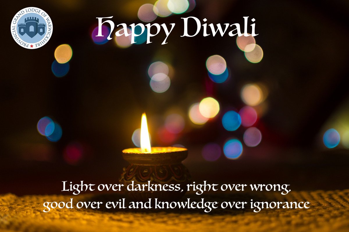 WarksFreemasons's tweet photo. To all those celebrating tomorrow, we wish you a Happy Diwali, light over darkness, hope over despair and the victory of good in the world #Diwali https://t.co/ZdOk7gTnOY