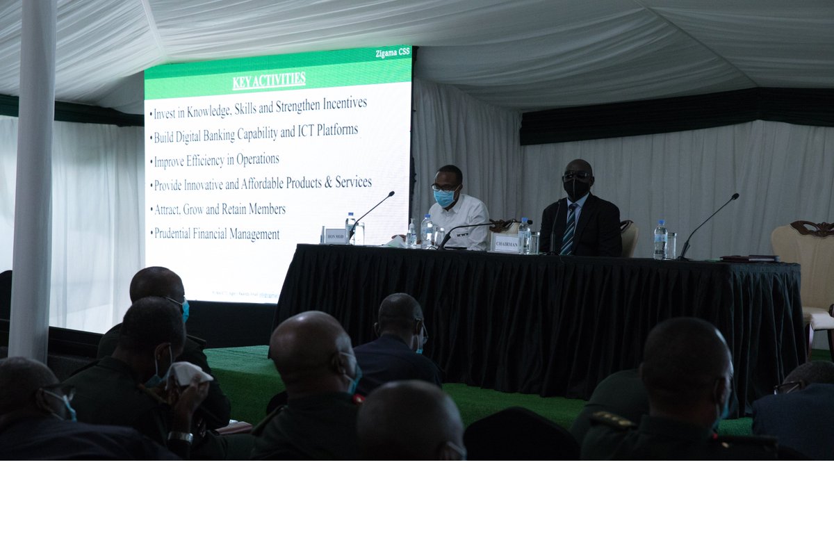 Zigama_CSS's tweet photo. Zigama CSS General Assembly convened today at #RDF Headquarters Kimihurura and approved 2019 Financial Performance and 2021 Business Plan. https://t.co/Jny87RnEQs