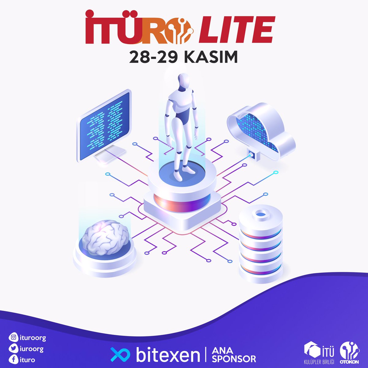 Karşınızda yepyeni bir etkinlik! İTÜRO LITE! Birbirinden kaliteli seminerler, paneller ve atölye çalışmaları için 28-29 Kasım'da etkinlikte yerini al!
#itüro #itürolite #itü #onlineetkinlik