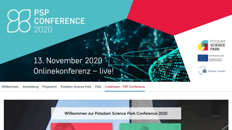 U2D_nbg's tweet photo. Auch bei der heutigen Potsdam Science Park Conference 2020 sind wir mit von der Partie. Über unsere Plattform wurden neben dem Teilnehmermanagement und virtuellen Führungen auch das Livestreaming, Quick-Evaluations und Webmeetings mit BigBlueButton ermöglicht. #u2d #u2dventari https://t.co/XHqMYy8oUJ