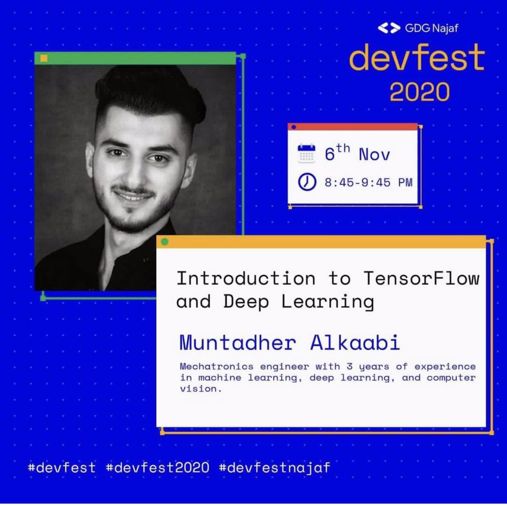 gdgnajaf's tweet photo. On Day 2 of #DevFest2020 we were blessed to have @SarahChokali #NaelAlabbasi and #MuntadherHussein. Thank you to our wonderful speakers and to those who attended 🙏 https://t.co/OMXedhQUt9