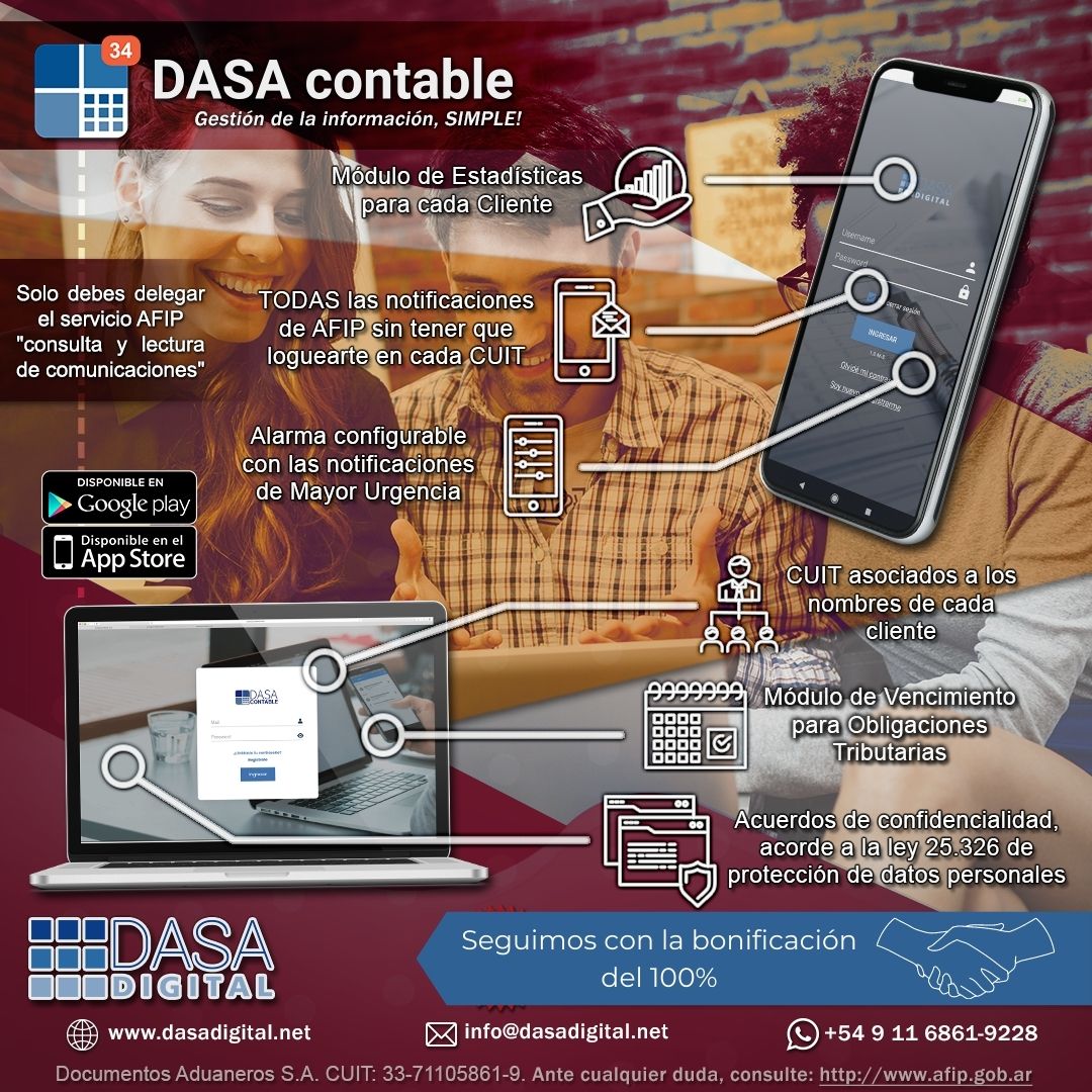ContableDasa's tweet image. Conoce DASA.

Como empresa dedicada a las soluciones informáticas, con el objetivo de que todos los documentos e información de nuestros clientes puedan gestionarse de la manera más fácil, DASA Digital pone al servicio de sus usuarios la aplicación DASA Contable.
