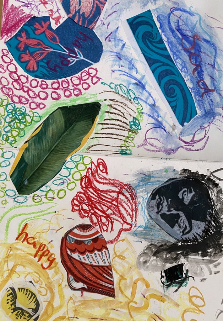 Today we created mood boards in the style of Sarah Young! <a href="/amyartworksedu/">Amy Bairstow</a> <a href="/WoodhillSch/">Woodhill Primary School</a>