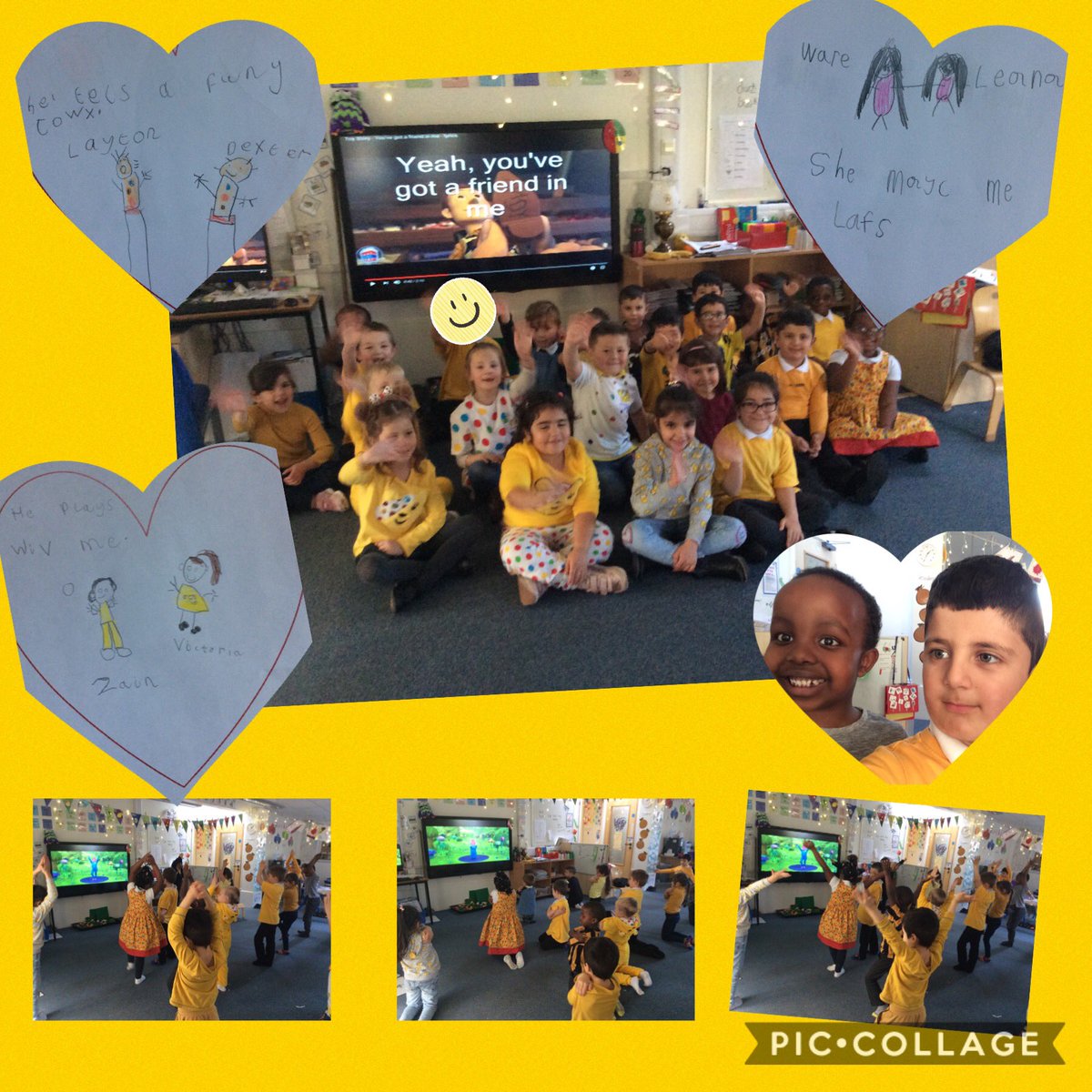 1GH have been talking about how being a good friend makes them feel happy.They enjoyed listening to the song ‘You’ve got a friend in me’ and they loved hearing the Troll story through Cosmic yoga. #ChildrenInNeed #fivetothrive