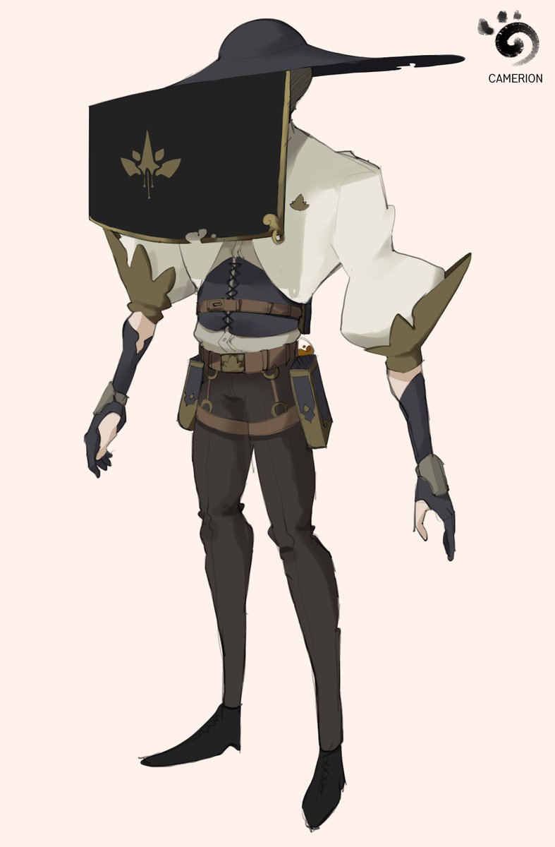 Some1HackingMe's tweet photo. Character design Gunman. 

But I forgot to draw a gun. 😂😂 https://t.co/2H6I3ECBCT