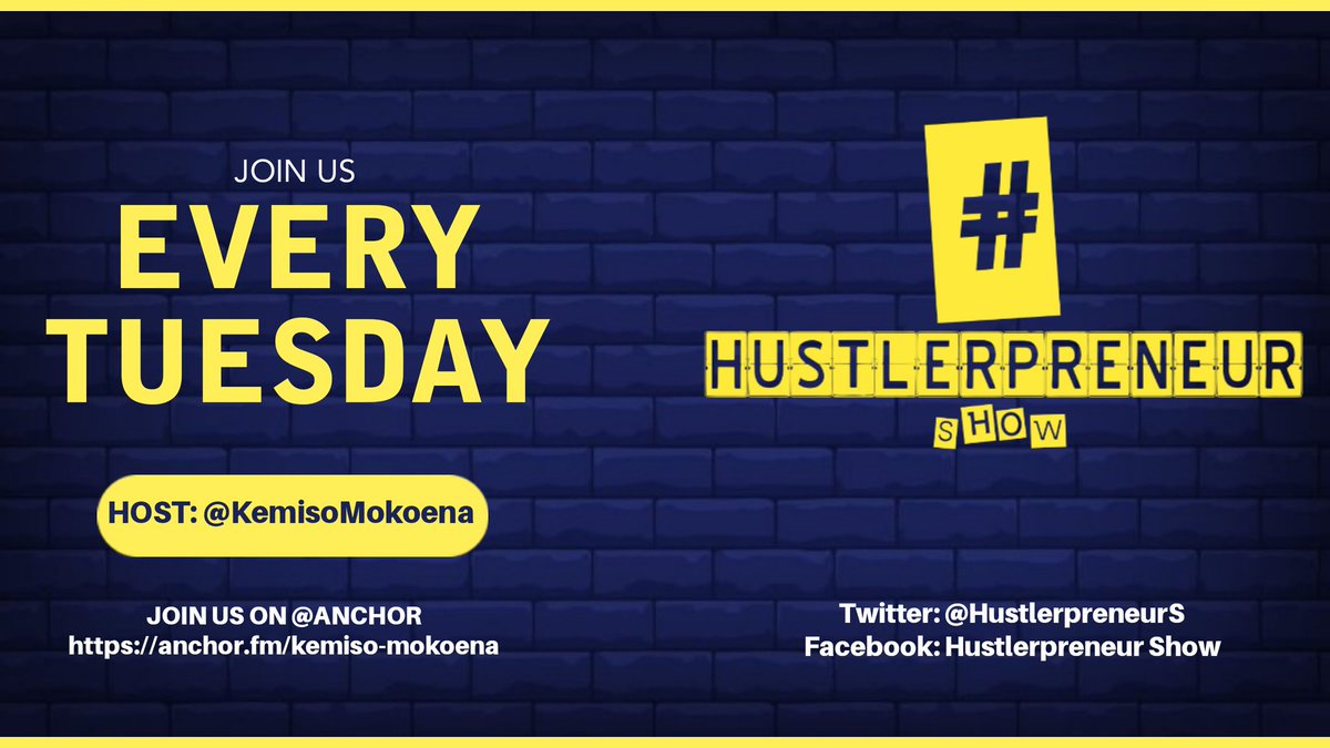 KMOTheTruth's tweet photo. 17 November 2020 We Are Launching Season 1 Episode 1 Of @HustlerpreneurS  With Your Host @KemisoMokoena On @anchor. Please Click On The Link Below To Follow And Join Our Show. #MyHustleIsMyMuscle 

LINK: https://t.co/xF7R2m7hJA https://t.co/Ai2RuKfms5