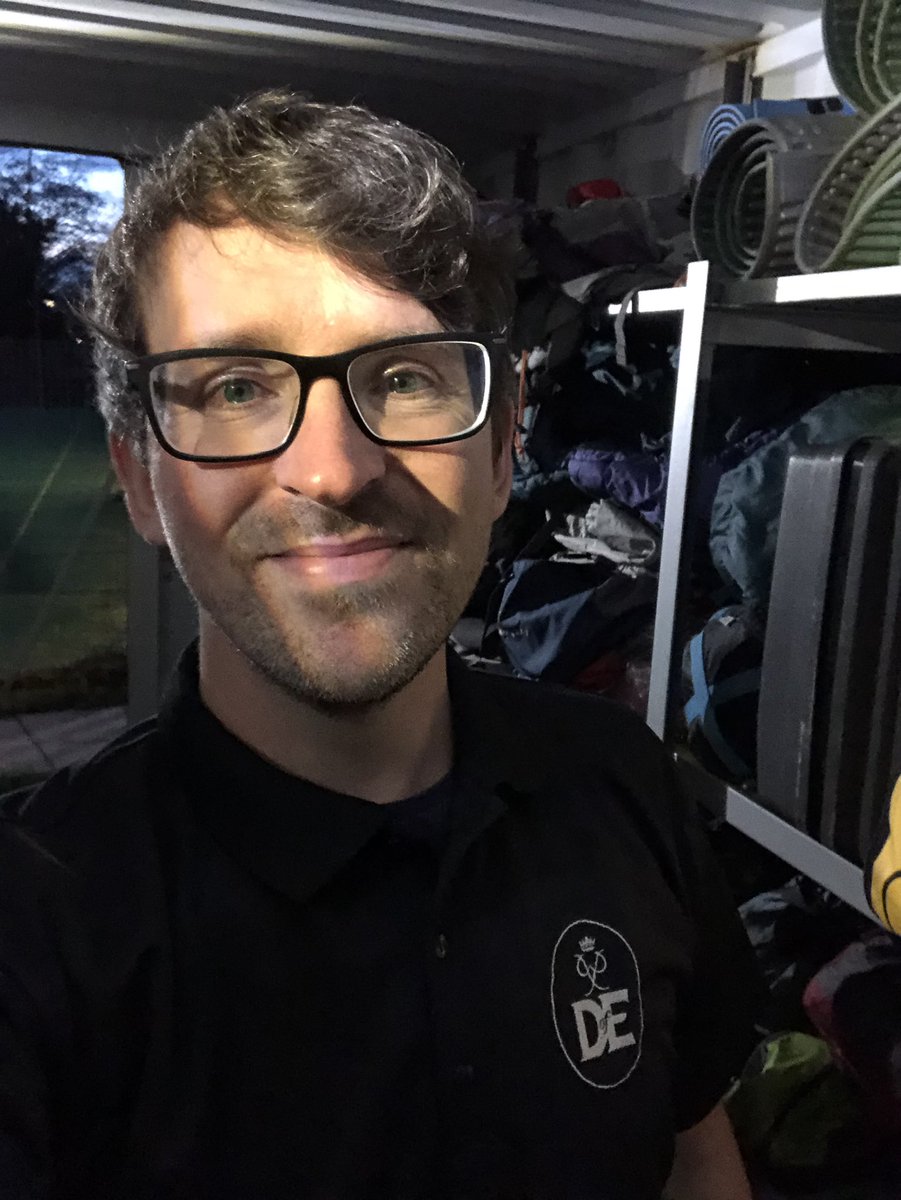 CragAndCompass's tweet photo. Sean sporting his #dofeweartowork top while sorting out a kit store for one of our schools. #dofe #DofEwithadifference @DofESouthEast @DofELondon @DofE #DofEAAP https://t.co/iHpcEFcfXY