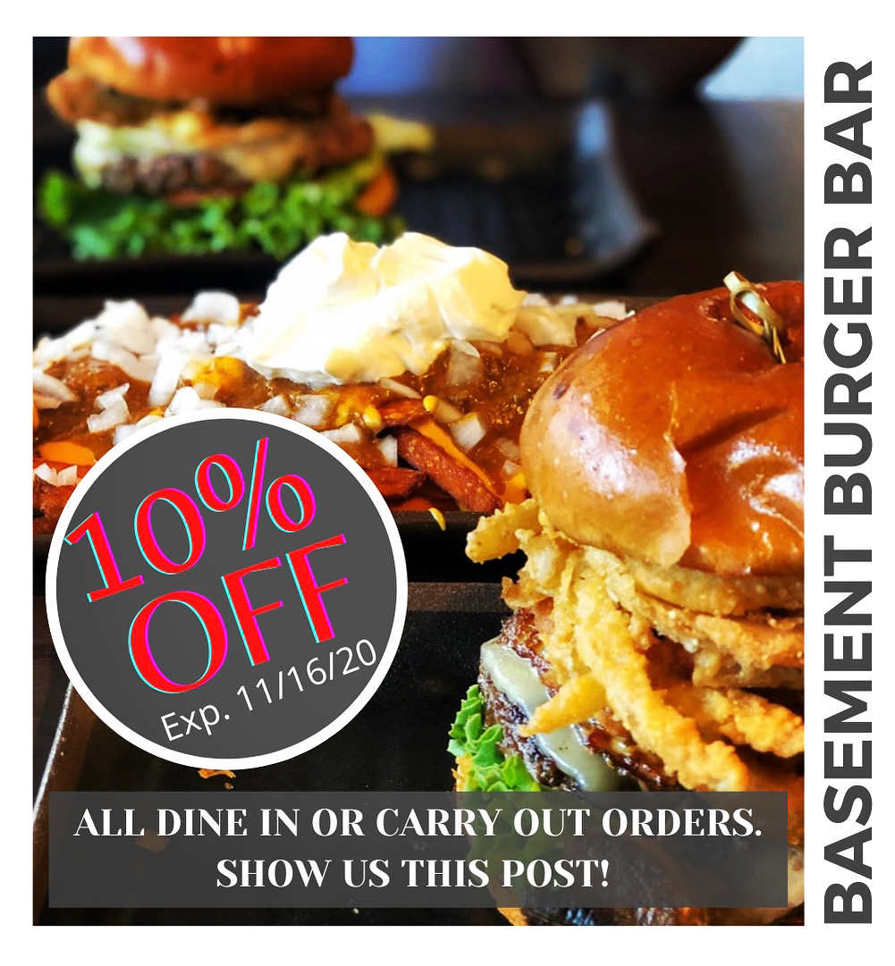 basementburger's tweet photo. Get up here and enjoy 10% off. Dine in or carry out! Show us this post!! https://t.co/QunixPWVAY