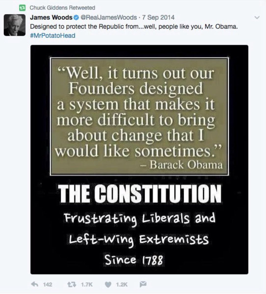 Then CTO of EasyVote retweeted a post from  @RealJamesWoods in 2014.