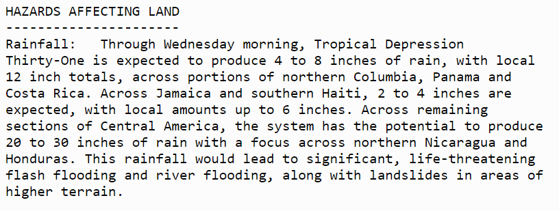 jeffgernst's tweet photo. Very concerning forecast from the NHC for Iota weather system, which could become a major hurricane by the time it reaches Honduras/Nicaragua early next week. Rainfall could begin as early as Sunday &amp; could dump 20 to 30 inches along the north coast by Wednesday. https://t.co/DsaHL1qLlW