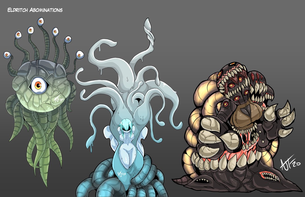 ArtofAndeath's tweet photo. From the temple the party wen through over the summer, some abominations. #creatureconcepts https://t.co/uqyrzjgFLt
