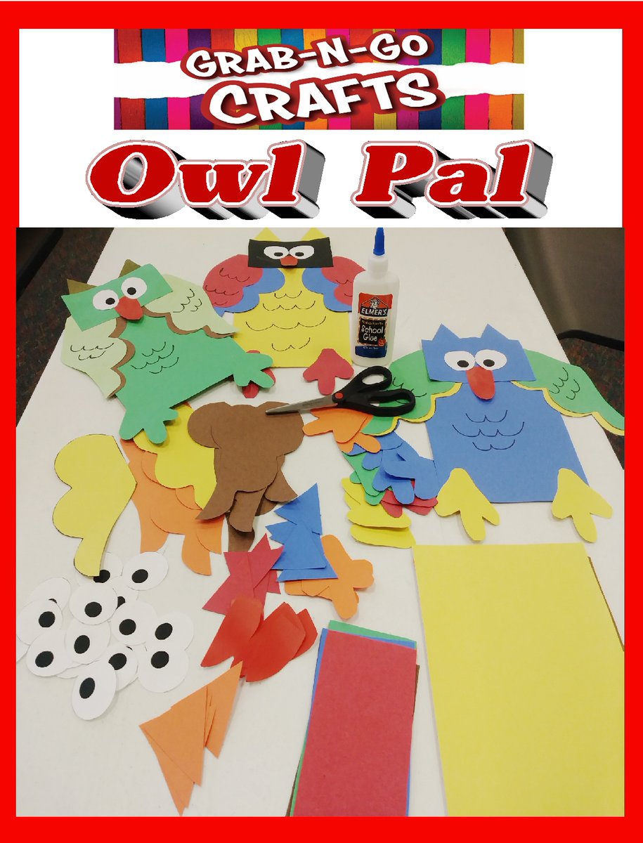 Don't forget to pick up your owl pal craft from the Medgar Evers Library! These crafts will be available through Saturday, November 14 while supplies last. All supplies are provided. You will also receive some cool owl fun facts. Get yours today!