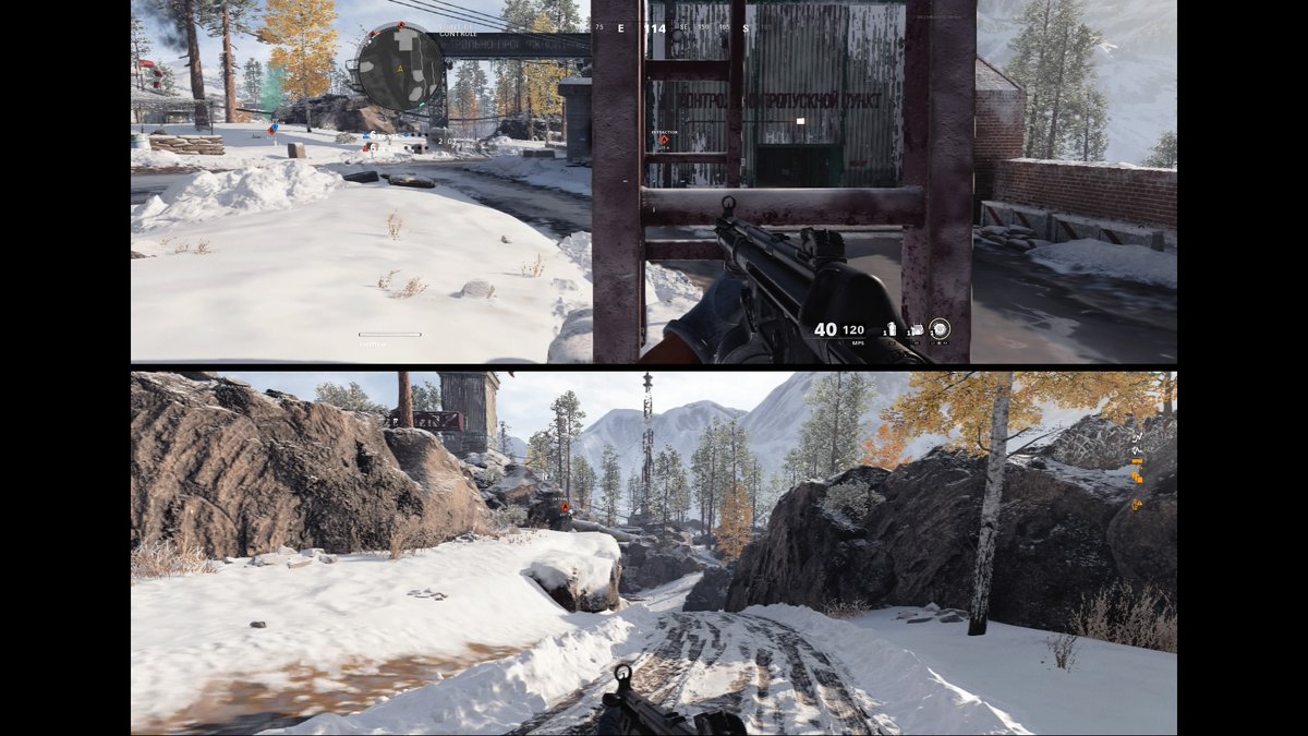 codcoldwar13's tweet image. Plutot sympa l&apos;écran scindé. Pas de visibilité de la mini map ni des munitions, écrans coupés par de grosses bandes noires, impossible de créer ses classes en dehors de la partie et des bugs à souhait.. 👍 #CallOfDutyBlackOpsColdWar @Treyarch