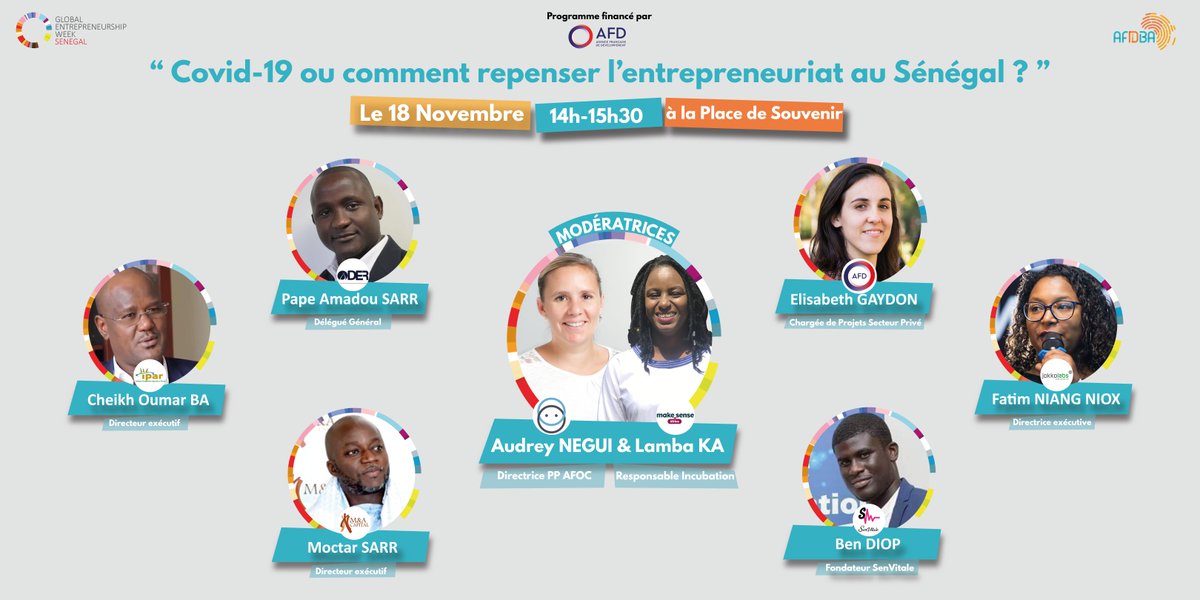 AFIDBA_'s tweet photo. 🇸🇳AFIDBA participe à la Semaine Globale de l'#entrepreneuriat le 18/11, place du Souvenir à #Dakar, 14h ! 

Au programme : table ronde et modules pratiques autour de l'entrepreneuriat inclusif !

Pensez à vous inscrire : liens dans le prochain tweet !

@Afidba_SN #Afidba #Senegal https://t.co/10VuYXIVwD