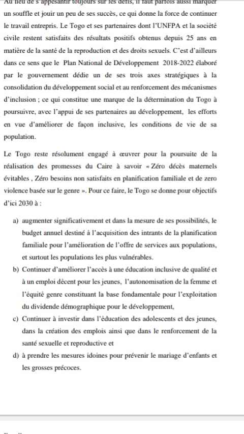 InoussaFarid's tweet photo. Il y a 25 ans, les dirigeants de 179 pays ont promis de faire progresser la santé et les droits des femmes
Et il y a 1 an au #SommetNairobiICPD25, @GouvTg a réitéré les engagements suivants.
Oeuvrons pour l'atteinte de ces engagements.
#PutYoungPeopleFirst https://t.co/T40OHXRfb8