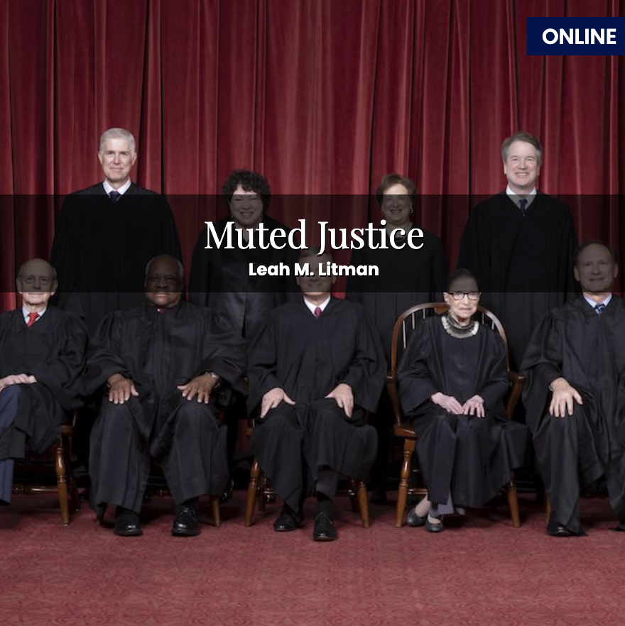 PennLRev's tweet photo. NEW ONLINE POST ALERT! Check out "Muted Justice" by @LeahLitman (@UMichLaw). This article examines the Supreme Court's telephonic arguments from the May sitting (BONUS: lots of beautiful charts and graphs!). https://t.co/Jf6SpbN6BK https://t.co/8cGwJENOvV