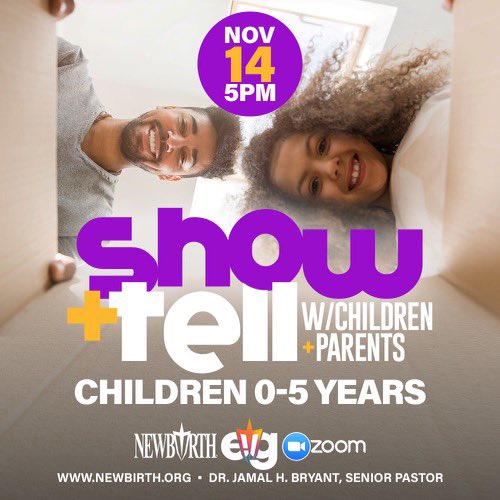 newbirthmbc's tweet photo. Join Emerging Generations for their Show & Tell w/ Parents of Children ages 0-5 on Saturday, November 14th at 5PM EST
Link: https://t.co/jC0LKb7ajZ
#newbirthnow #emerginggenerations #showandtell @jamalhbryant https://t.co/xzoNU4aKkk