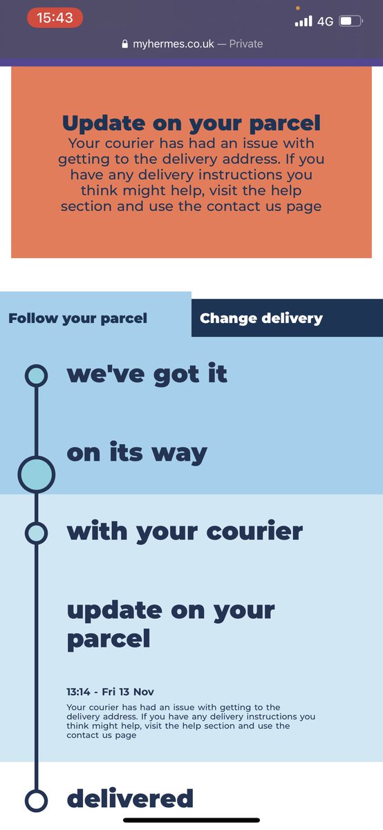 ana_moans's tweet photo. @Hermesparcels can you explain what issue you are having with getting my delivery to me today! https://t.co/4Iv12drx5g