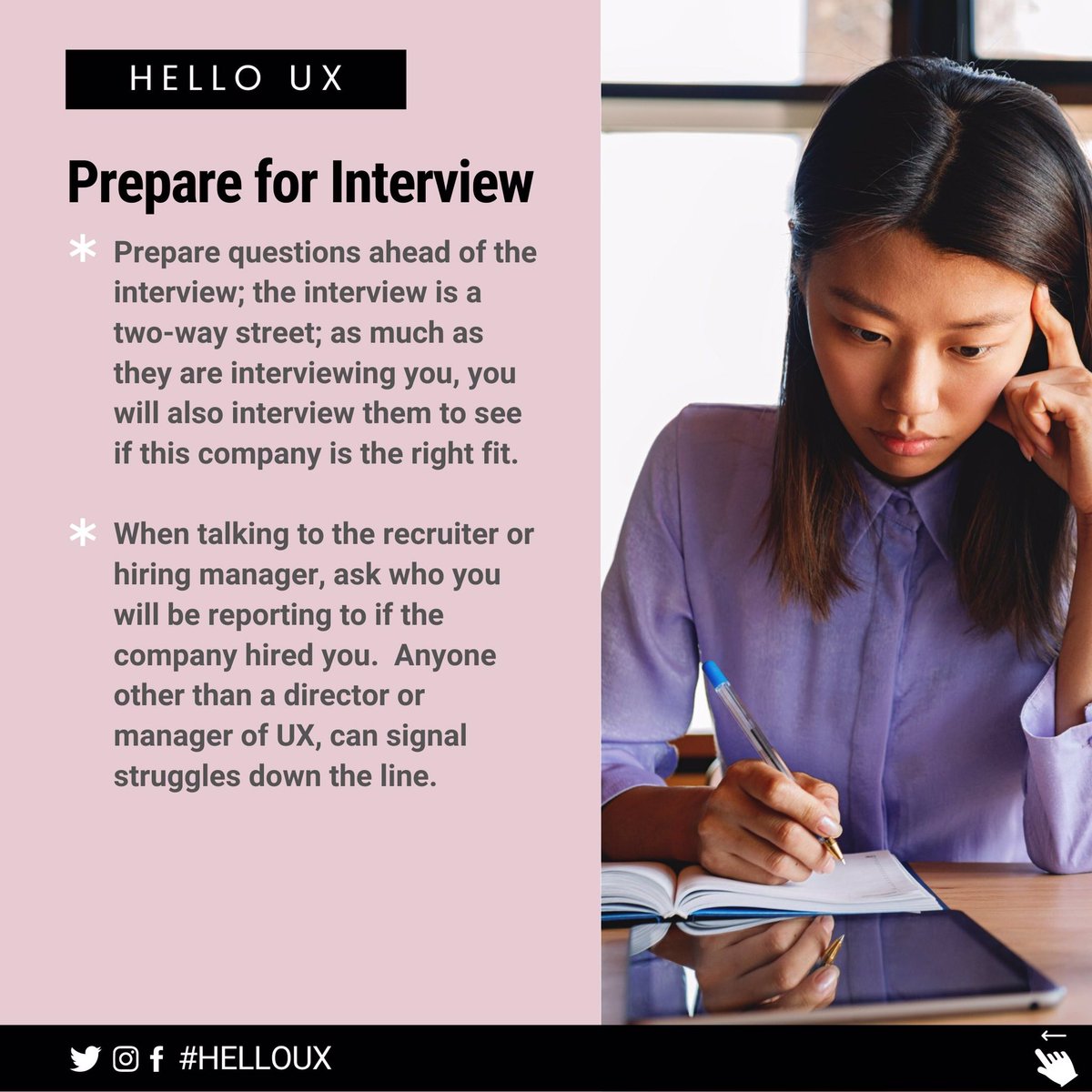 helloux_design's tweet image. There are some red flags to watch out for when applying to your first UX Design role. 
Here are some tips and advice we hope will help you avoid unsuitable ux positions. What other advice would you add?
#helloux #uxhorrorstories #halloween #halloweenpodcast #hellouxdesign