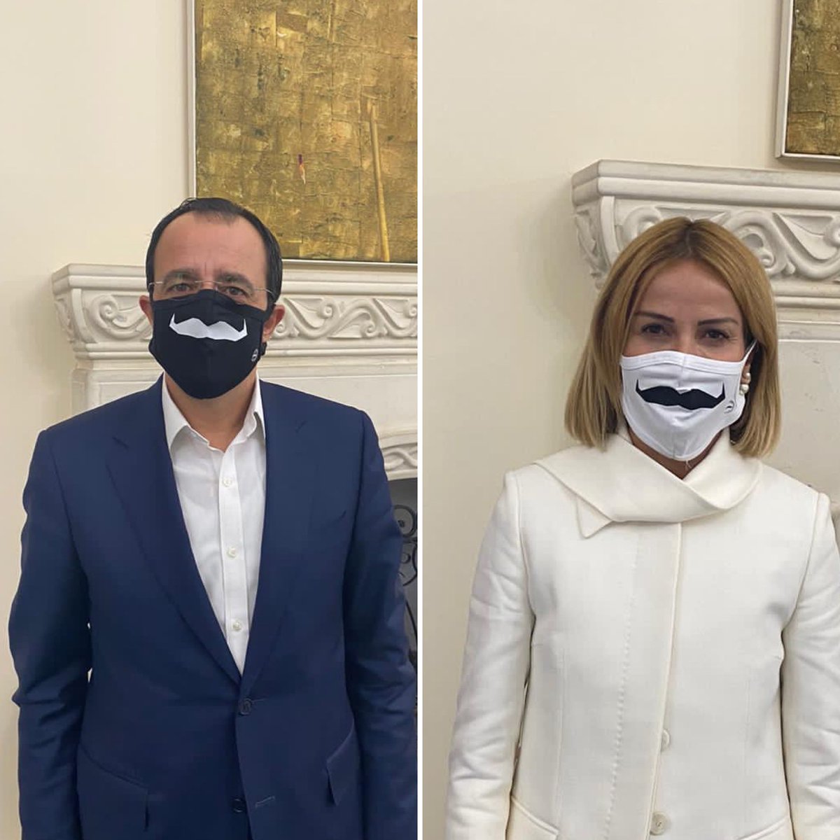 Ευχαριστούμε τους Υπουργούς Εξωτερικών <a href="/Christodulides/">NikosChristodoulides</a> και Δικαιοσύνης <a href="/emilyyiolitis/">Emily Yiolitis</a> για τη στήριξη👨🏻Κρατάμε αποστάσεις αλλά όχι από στο στόχο μας👨🏻Φέτος φοράμε τα μουστάκια μας👨🏻😷Μαζί αλλάζουμε το πρόσωπο του αντρικού καρκίνου👨🏻