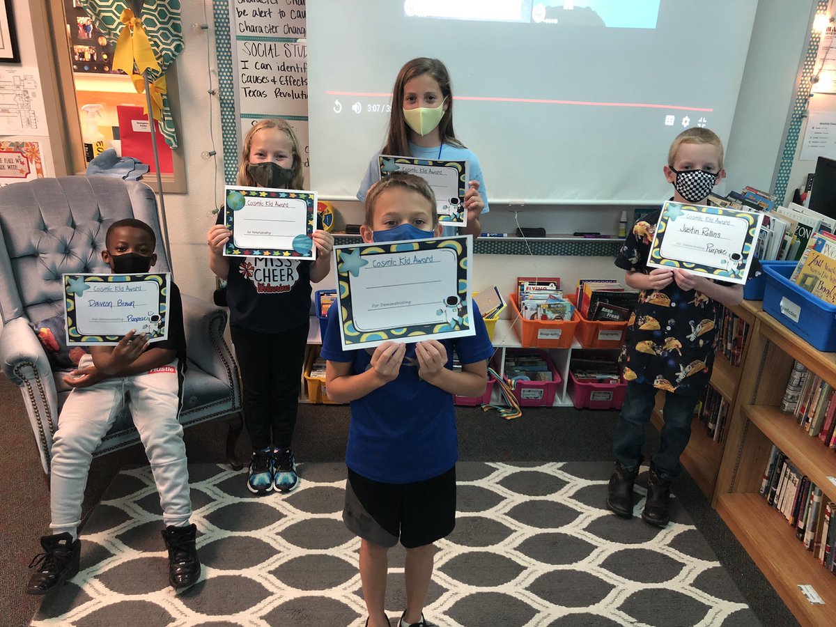 team_4th's tweet photo. Daggon’s Cosmic Kids! I have been a little behind with posting the pics but we have celebrated their amazing traits they show daily. Proud of these kiddos! 🥳@CarrollFISD https://t.co/eivRcZz6q6