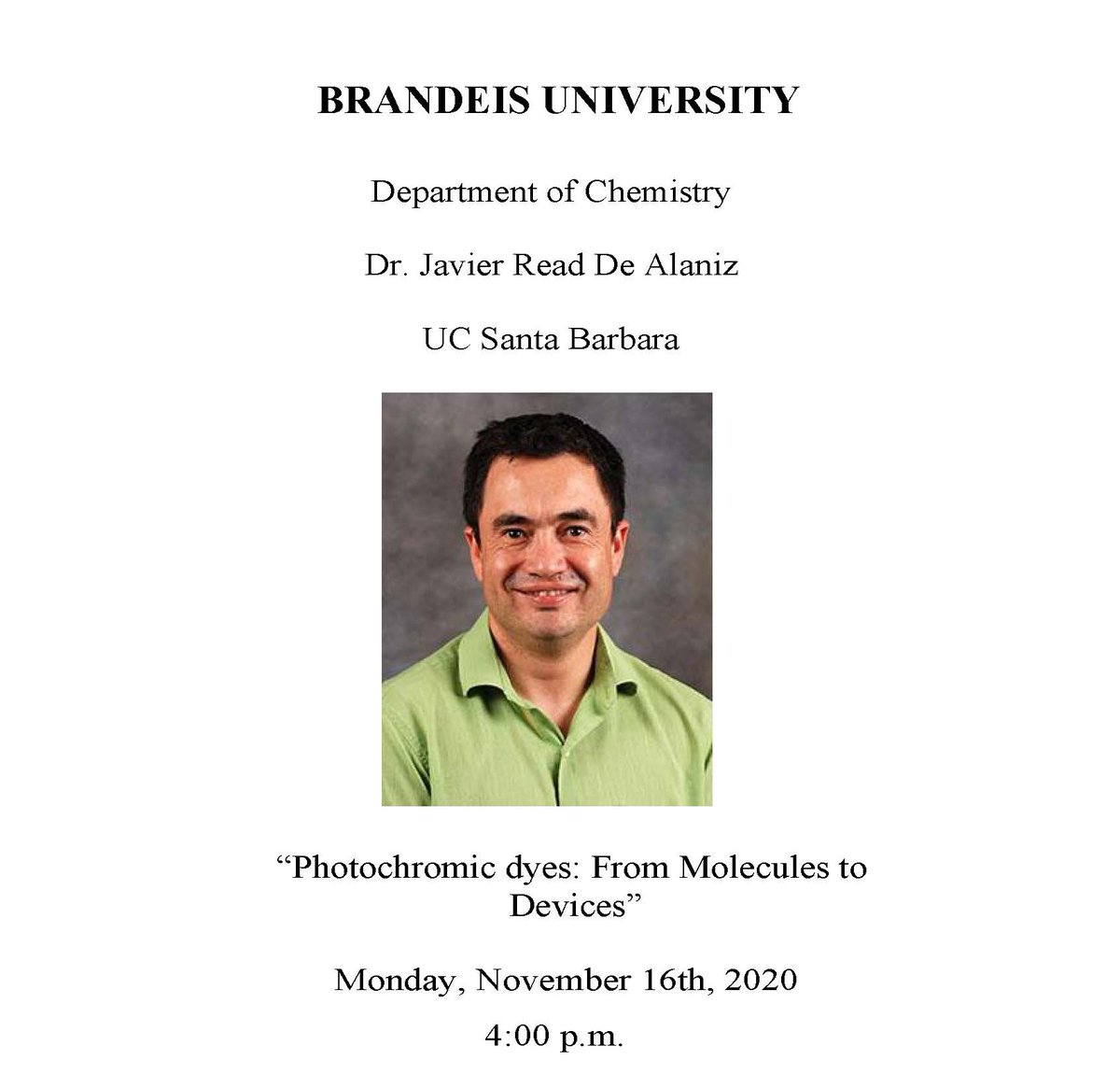 Brandeis Chemistry Department tweet media